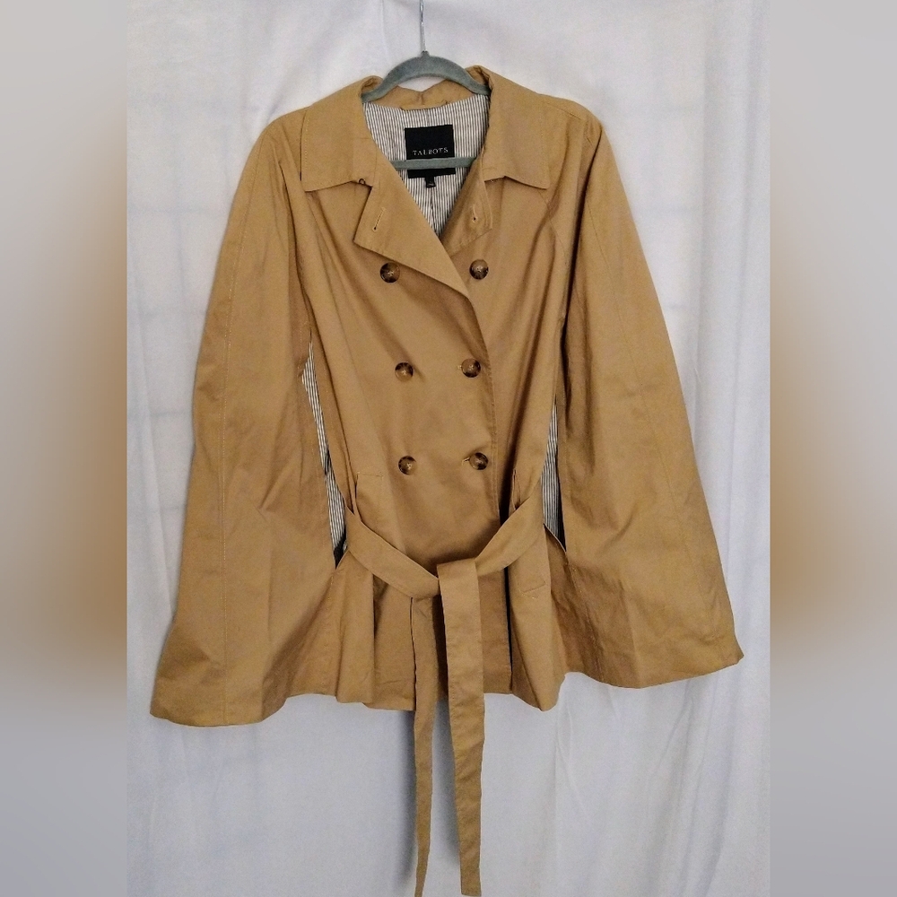 Talbots Camel Double-Breasted Trench Coat